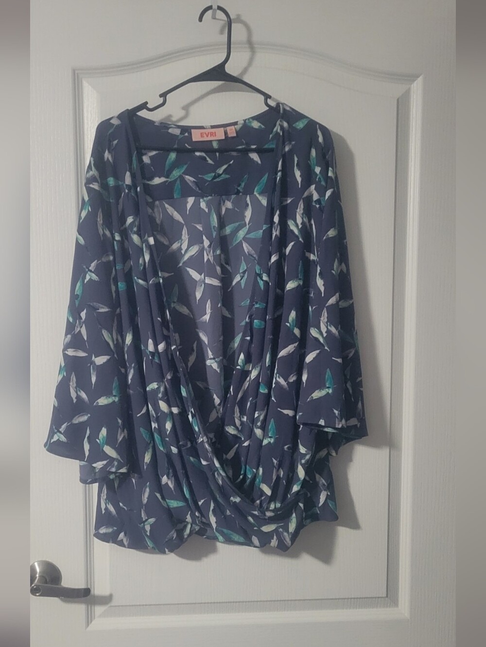 EVRI Blue and Green Patterned Top